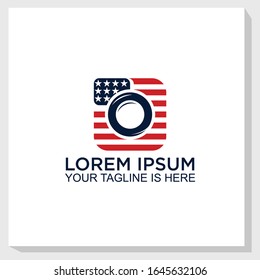 American photography logo template design vector, travel logo design inspiration
