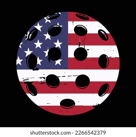 American Pickleball With Flag Design