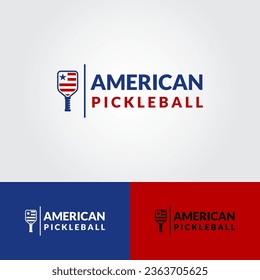 american pickleball logo design vector template