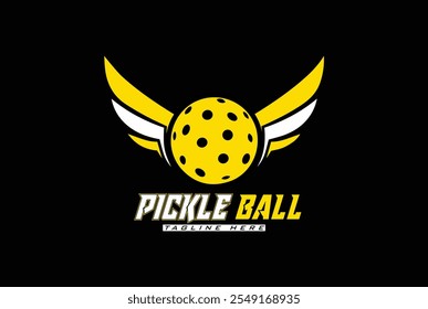 American pickleball tour logo with a combination of a ball, wings and shield.	