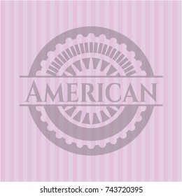 American pink emblem. Vintage.