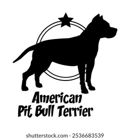 American Pit Bull Terrie dog silhouette,  dog, dog breeds, logo, vector, silhouette, logo design, animal, illustration, icon, sign, design, black,  symbol, pet