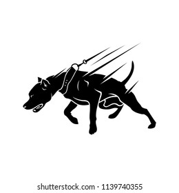 American Pit Bull Terrier dog - isolated vector illustration