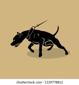 American Pit Bull Terrier dog - isolated vector illustration