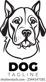 american pit bull terrier, american pit bull terrier Dog Face SVG, black and white american pit bull terrier vector svg