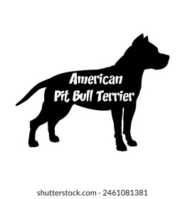 American Pit Bull Terrier. Dog silhouette dog breeds logo dog monogram vector