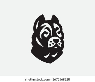 American pitbull modern logo. Dog emblem design editable for your business. Vector illustration.