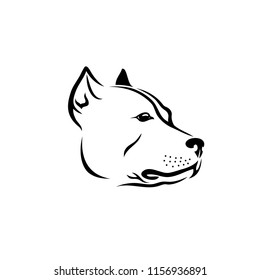 American Pitbull Terrier dog - isolated vector illustration