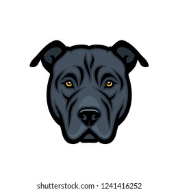 American Pitbull Terrier dog - isolated vector illustration