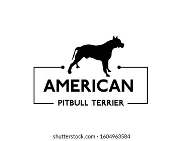 American Pitbull Terrier dog logo vector icon
