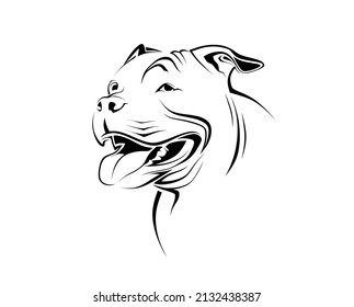 Perro americano Pitbull Terrier. ilustración vectorial