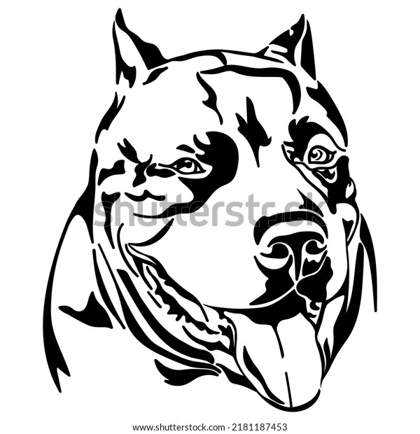 American Pitbull Terrier Dog Vector Illustration Stock Vector (Royalty ...