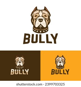 American Pitbull terrier face logo, Bully symbol with some background variations