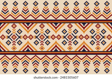 American pixel art vector Fabric Morocco, geometric ethnic pattern seamless,Pixel pattern art wallpaper Background, Design for fabric, curtain, carpet ,geometry seamless pattern art illustration