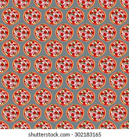 American Pizza seamless pattern. Vector background food
