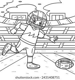 American Player Chasing Football Coloring Page