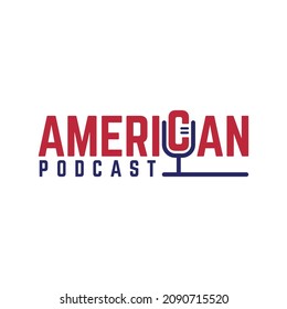 American podcast logo design template