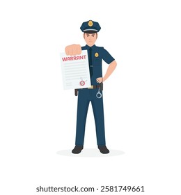 American Police with arrest warrant vector illustration