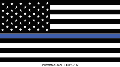 American Police Flag. Thin Blue Line American Police Flag.