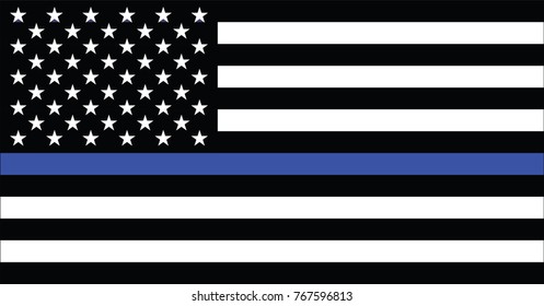American Police Flag Vector