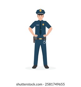 American Police officer vector illustration