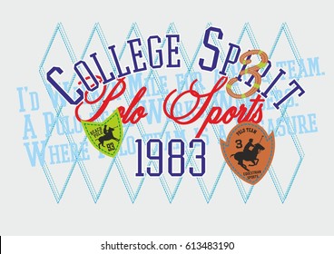 American Polo sports graphic design vector art