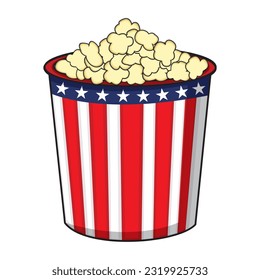 American popcorn style illustration vector. Perfect for 4th of july celebration.