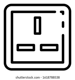 American power socket icon. Outline american power socket vector icon for web design isolated on white background