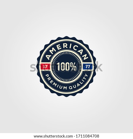 american premium guaranteed badges logo illustration vector design