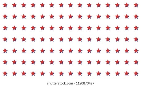 American President Day Abstract Seamless Pattern with Stars colored as USA Flag . Vector Illustration for Celebration Holiday 4 of July Background, White star sparkles lines on Blue and Red Stripes