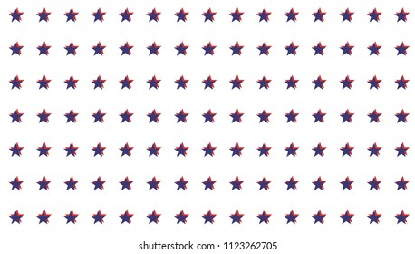 American President Day Abstract Seamless Pattern with Stars colored as USA Flag . Vector Illustration for Celebration Holiday 4 of July Background, White star sparkles lines on Blue and Red Stripes