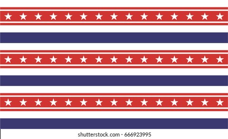 American President Day Abstract Seamless Pattern with Stars and stripes colored as USA Flag. Vector Illustration for Celebration Holiday 4 of July Background, Stars and White, Blue and Red Stripes