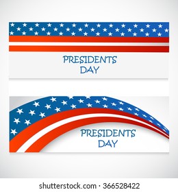 American Presidents Day celebration website header or banner set.