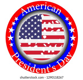 American President's day, national holiday. American flag colors, isolated image on white background