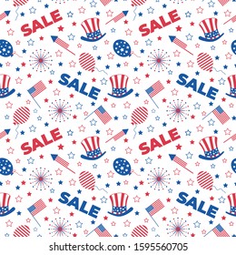 American president's day pattern for decoration design. American festive background. Seamless vector wallpaper pattern. USA banner background.