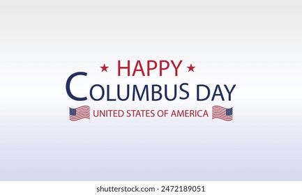 American Pride on Columbus Day with this Text Flag Design