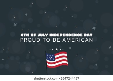 American Pride Reflective 4th of July Design with Flag and Stars