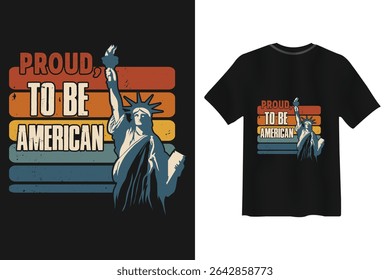American pride t shirt design with statue of liberty