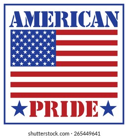 American Pride text design with the American flag.