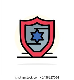 American, Protection, Shield Abstract Circle Background Flat color Icon