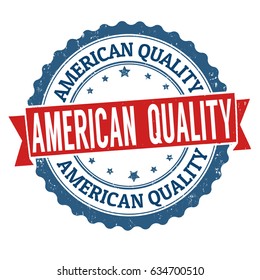 American quality sign or stamp on white background, vector illustration