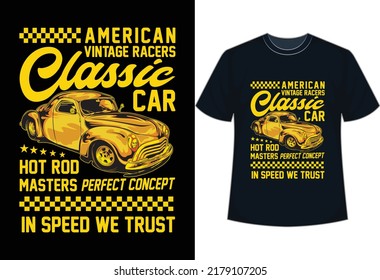 American Race Car t-Shirt design, Custom retro Car T-Shirt for Men Car Shirts for Women T-shirt design.