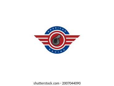 American racing vector logo design