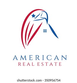 american real estate concept wit eagle and house