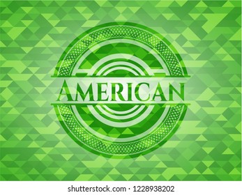 American realistic green mosaic emblem