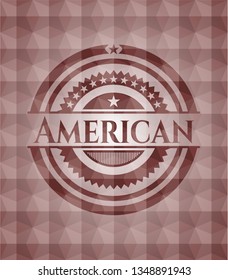 American red seamless emblem with geometric pattern.