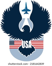 American Redoubtable  Eagle with USA flags