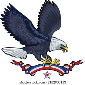 American Redoubtable  Eagle with USA flags