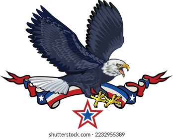 American Redoubtable  Eagle with USA flags