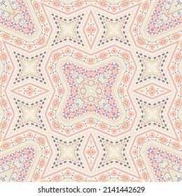 American repeating ornament vector design. Traditional geometric background. Fabric print in ethnic style. Embroidery motifs in african style.